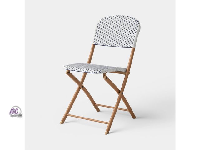 Lot 56-263850 - New French Cafe Outdoor Folding Patio Accent Armless Chair Beige - Threshold™ retails $80