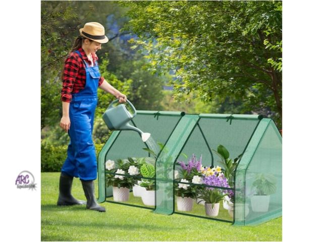 Lot 56-781864 - New in box. 6 ft. W x 3 ft. D x 3 ft. H Portable Mini Greenhouse Kit with 2 Roll-up Zipper Doors, 2 ...