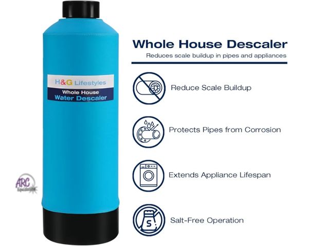 Lot 56-707743 - Used. H&amp;G Lifestyles Whole House Water Descaler Saltless, NSF Certified Salt Free Water Softener...