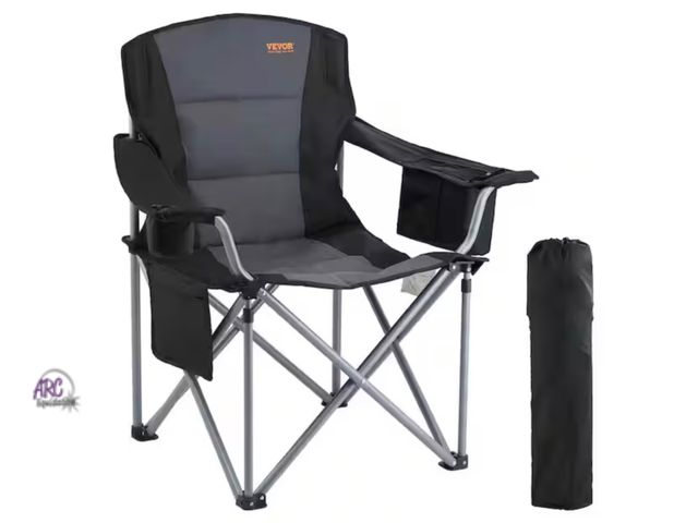 Lot 56-616461 - New Opened Box - Vevor Camping Folding Chair for Adults Portable Heavy-Duty Outdoor Quad Lumbar Back...
