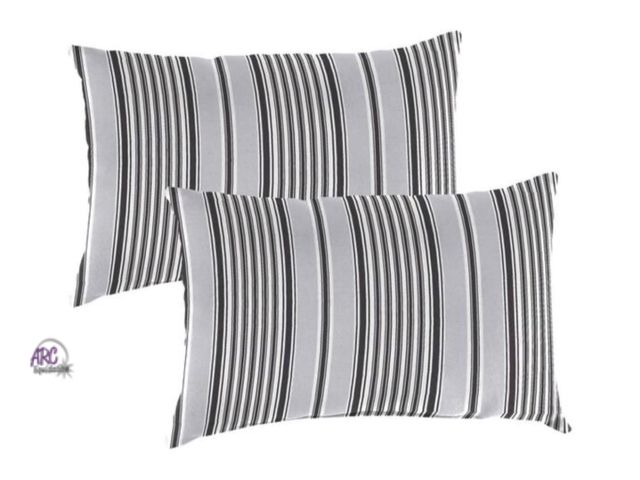 Lot 56-614261 - New Open Box - 20 in. L x 14 in. W x 6 in. T Rectangular Outdoor Lumbar Throw Pillow in Worth Black ...