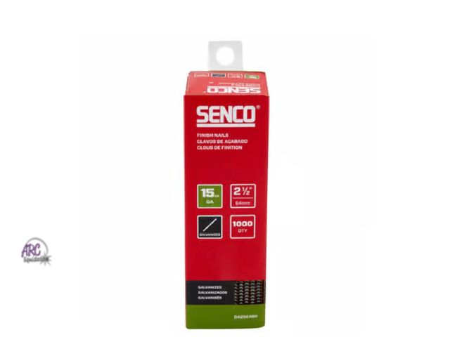 Lot 56-195119 - New SENCO DA25EABR (1000 Piece/Pack) 2-1/2 in. 15 Gauge Galvanized Finish Angled Finish Nails