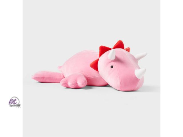 Lot 56-838730 - NEW Dinosaur Weighted Plush Kids' Throw Pillow Bright Pink - Pillowfort