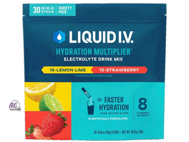Lot 56-644765 - New Opened Package - Liquid I.V. Hydration Multiplier Electrolyte Drink Mix,  0.56 Oz, 30 Ct Strawbe...