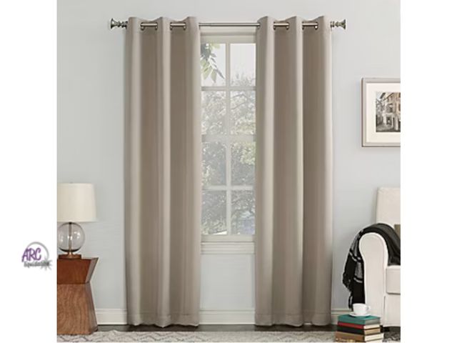Lot 56-331251 - New in package 2 panels Sun Zero blackout curtains 48”x62” color beige