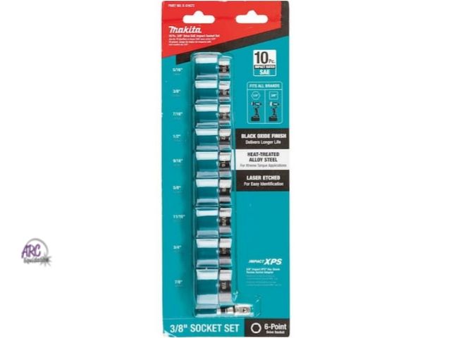 Lot 56-764951 - New makita IMPACT XPS Socket Set SAE with Standard SA (10-Piece) 3/8" drive