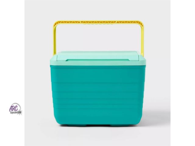 Lot 56-533617 - NEW-COSMETIC CRACK IN CORNER-Hard Sided Cooler - Sun Squad-seafoam green--10 quart 14 can