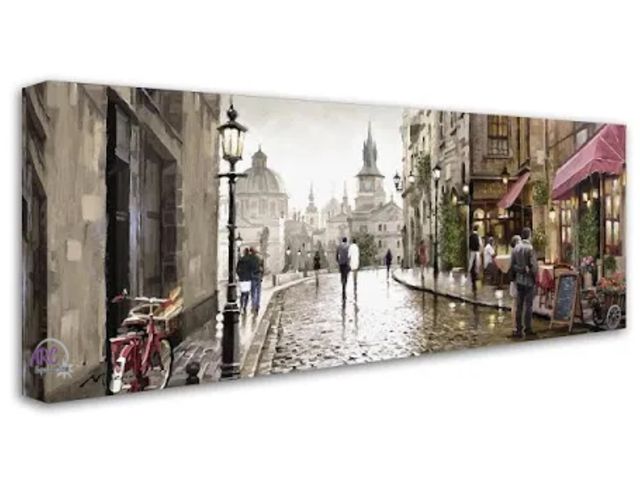 Lot 56-554418 - NEW-"CAFE MILANO" wall hanging picture on canvas-32"x14"