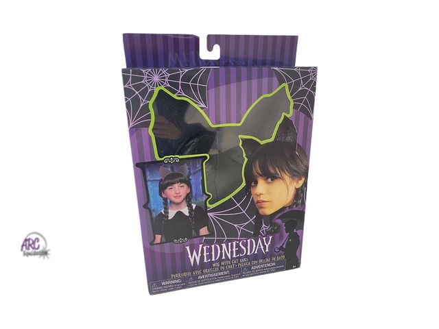 Lot 56-632530 - New, sealed Wednesday Wig and Headband by Just Play 2-Pieces, Kids Toys, Dress Up and Pretend Play, ...