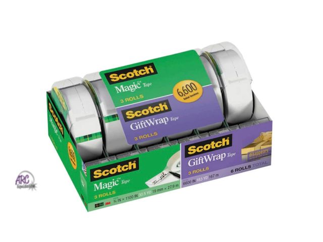 Lot 56-165614 - New Scotch Magic &amp; Gift Wrap Tape Rolls, 0.75 x 1000 in; Clear, 5 Count