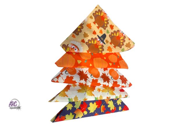 Lot 56-370125 - New, lot of 5, fall pet bandannas