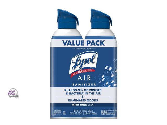 Lot 56-842712 - New - Lysol Air Sanitizer 2pk 10oz each - White Linen