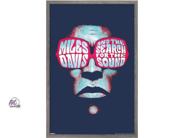 Lot 56-876418 - New - Trends International Miles Davis - Illustrated Face Wall Poster - 34L x 22.4W - Silver Frame