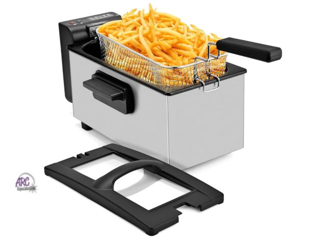 Lot 56-633450 - Used Tested and works - Pukomc Deep Fryer 3 Liter Capacity,1500W Oil Fryer with Adjustable Temperatu...