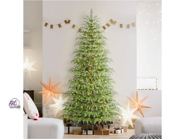 Lot 56-725830 - New 7.5' Pre-Lit Green Cypress Artificial Christmas Tree with 500 Warm White  LED Lights, by My Texa...