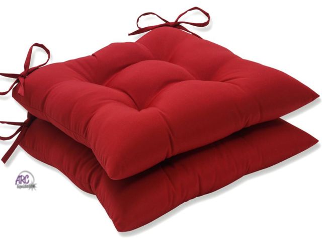 Lot 56-137598 - New Pillow Perfect Set of 2 Outdoor Pompeii Wrought Iron Seat Cushions - Red