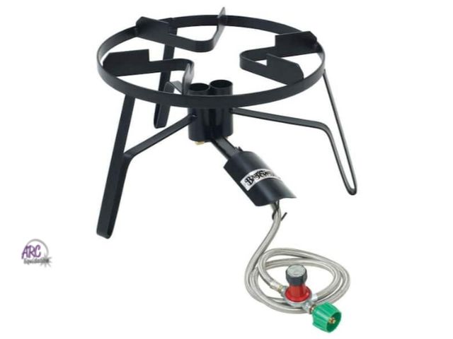Lot 56-512465 - NEW-Bayou Classic Portable Liquid Propane Double Jet Cooker in Black