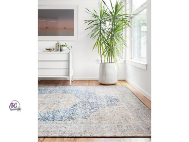 Lot 56-775421 - New Layla Blue/Tangerine 5 ft. x 7 ft. 6 in. Traditional Area Rug