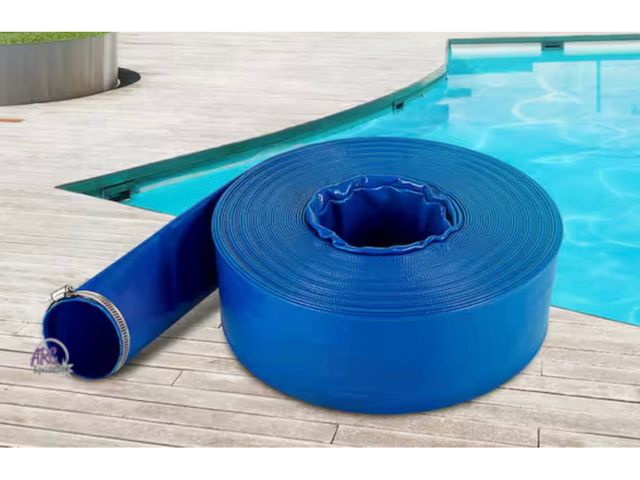 Lot 56-114360 - New VEVOR Discharge Hose 1-1/2 in. Dia x 105 ft. PVC Fabric Lay Flat Hose Heavy Duty Backwash Drain ...