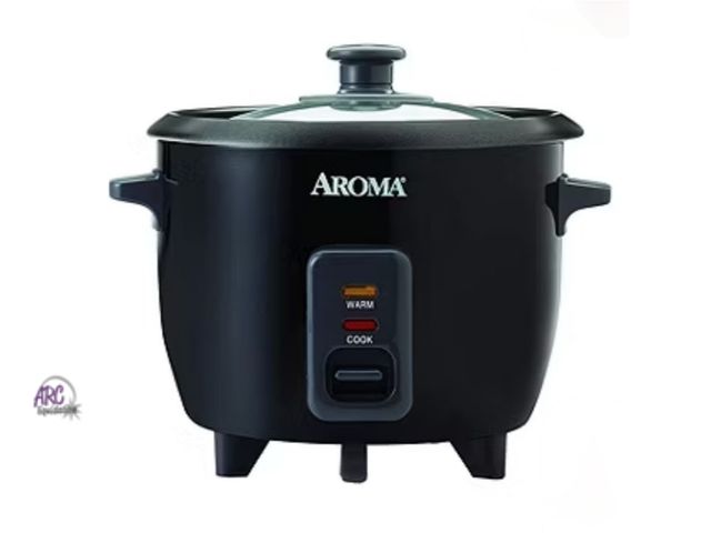 Lot 56-540517 - NEW-TESTED-DAMAGED BOX-Aroma 6-Cup (Cooked) Pot Style Rice Cooker
