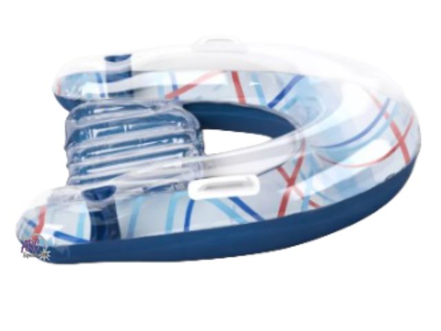 Lot 56-441360 - Possibly Used - Inflated - Chill Out Palm Plaid Pool Lounger - Sun Squad™ Blue