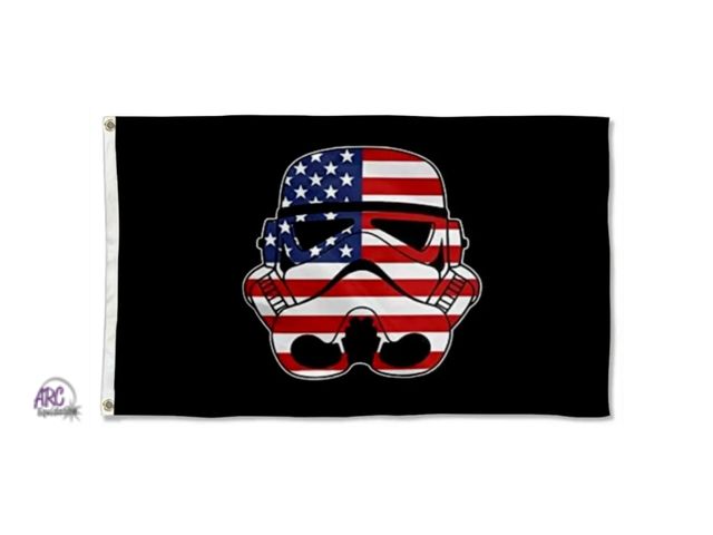 Lot 56-784123 - New US Storm Trooper Flag Banner Outdoor Indoor Decoration Flag 3x5Feet Double Stitched Polyester wi...