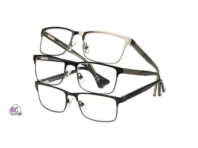 Lot 56-539417 - NEW-Design Optics by Foster Grant Metal Reading Glasses +1.25, 3-pack