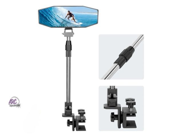 Lot 56-747998 - New KEMIMOTO Boat Rear View Mirror with Telescoping Pole, 10.5“ x 4” 360° Adjustable Marine Mirror f...