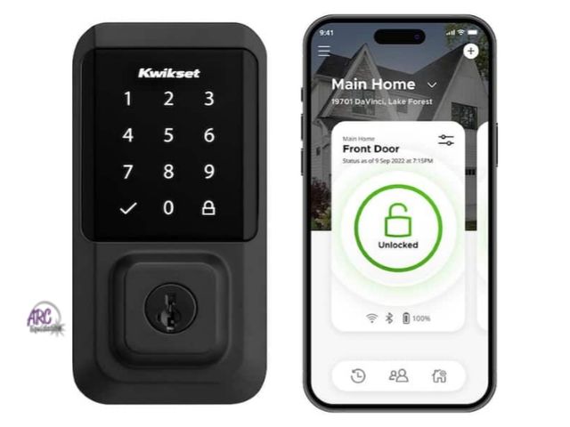 Lot 56-776523 - New open box. Kwikset HALO Matte Black Touchscreen WiFi Keypad Electronic Single-Cylinder Smart Lock...