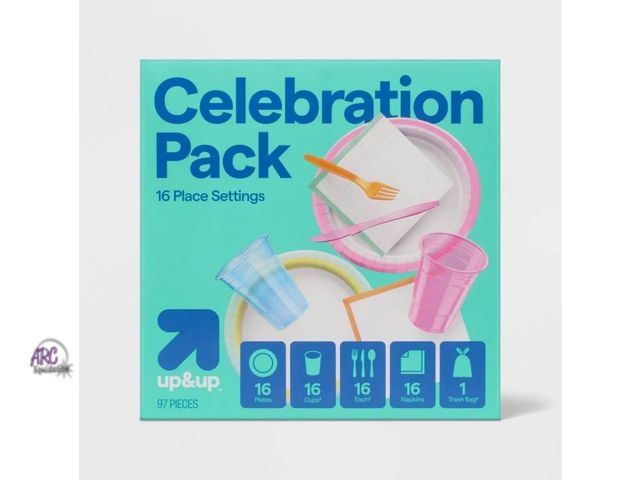 Lot 56-124260 - New up&amp;up Celebration Pack (16 Place Settings) - 97 Pieces