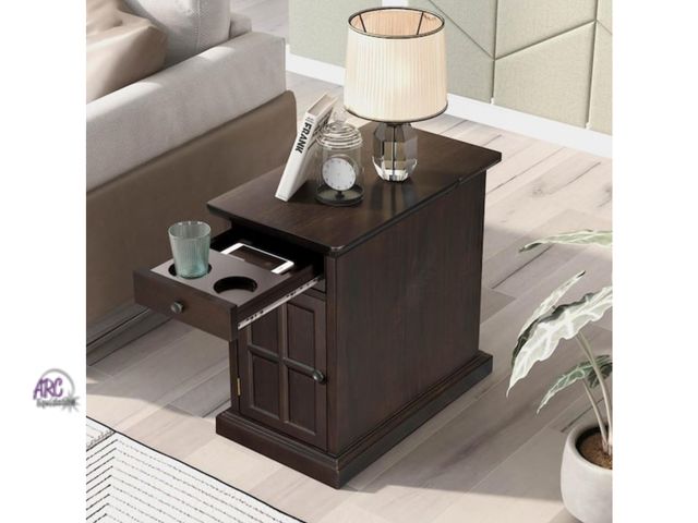 Lot 56-643065 - New Opened Box Tested and Works - 14 in. Antique Espresso Rectangle Solid Wood End Table Side Table ...