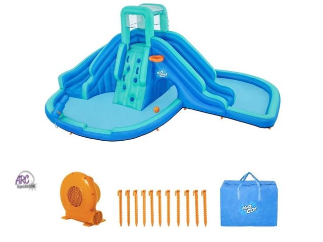 Lot 56-868618 - New Open Box - H2OGO! Boundless Blast Mega Water Park - $500 Value - Features a climbing wall that l...