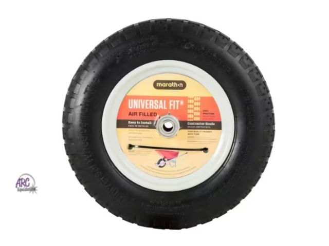 Lot 56-455061 - New - Black - 14.5 in. Pneumatic Universal Wheelbarrow Wheel