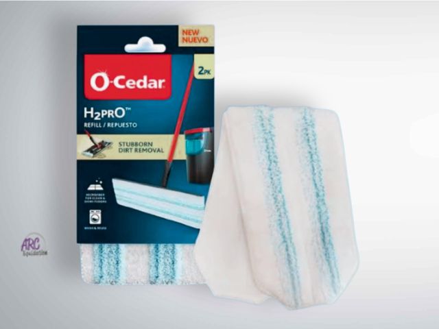 Lot 56-487464 - New - O-Cedar - (2-Pack) - H2prO 15 in. Flat Mop Microfiber Mop Head Replacement