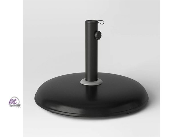 Lot 56-484813 - NEW-threshold table umbrella base-33 pounds- round black 12.01 Inches (H) x 17.72 Inches (W)
