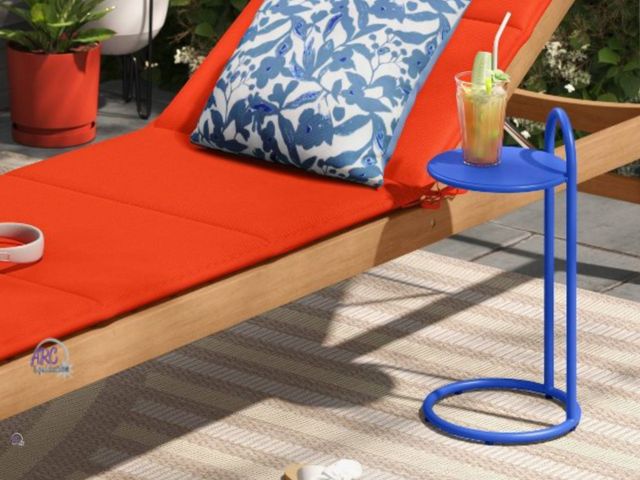 Lot 56-578122 - NEW-Metal Cocktail Accent Table - Room Essentials™ blue 20.66 Inches (H) x 10.62 Inches (W) x 10.62 ...