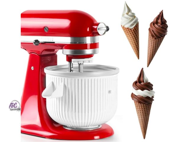 Lot 56-884340 - New - Ice Cream Maker Attachment for KitchenAid 4.5/5QT &amp; 6QT Mixers