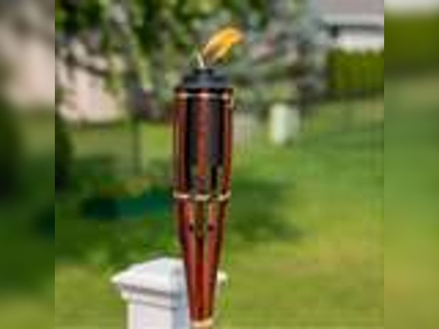 Lot 56-745798 - NEW TIKI 57 in. Torch Tahiti Bamboo Brown Torch