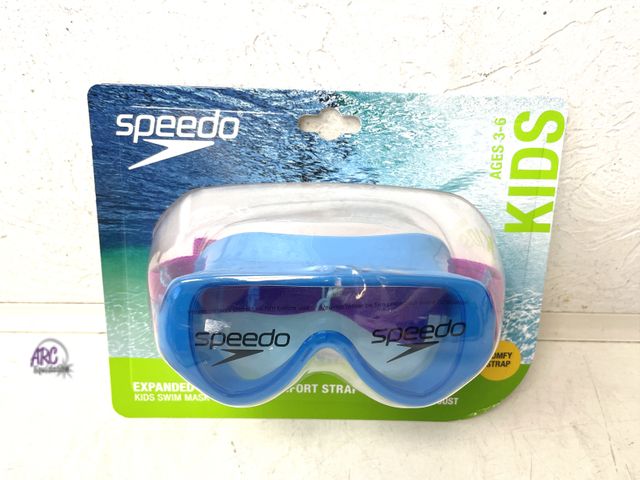 Lot 56-123460 - New Speedo Kids' Swim Mask with Fabric Strap - Blue/Purple: Ages 3-6