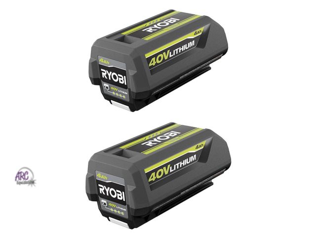 Lot 56-149964 - Salvage For Parts or Repair Lot of 2 RYOBI 40V Lithium 4Ah Batteries