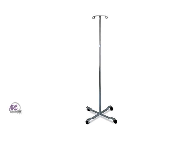 Lot 56-631150 - New - Medline Chrome Four Leg IV Poles MDS80441