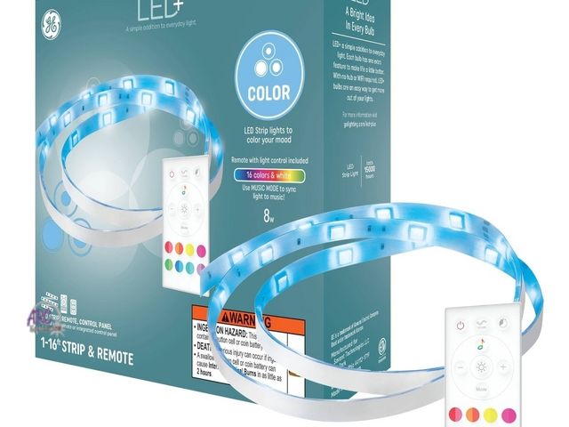 Lot 56-821326 - New - Missing Remote Can Be Managed from Control Panel on Cord - GE 16ft Light Strip LED Color Chang...