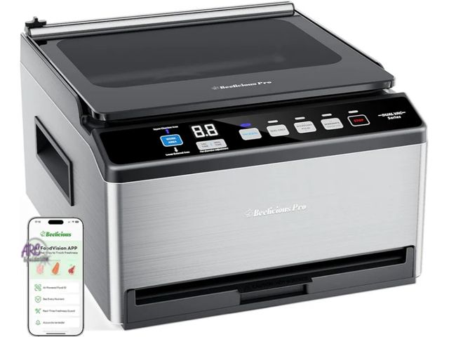 Lot 56-522540 - NEW-TESTED-Beelicious pro DualCore CVS101 Chamber Vacuum Sealer for Liquids & Sous Vide, 6L Dual Vac...