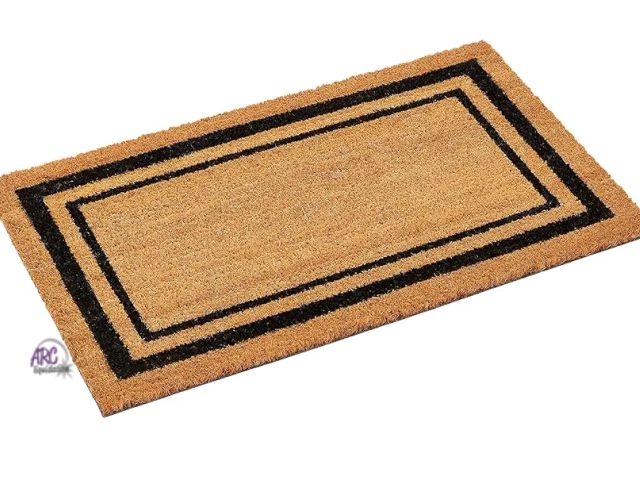 Lot 56-750298 - New 36" x 24"  Double Border Large Coco Coir Mat, Rubber Vinyl Backing, Great for Double Doors, Indo...