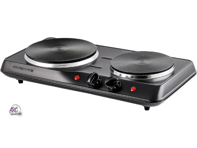 Lot 56-547217 - NEW-OVENTE Electric Countertop Double Burner, 1700W Cooktop with 7.25" and 6.10" Cast Iron Hot Plate...