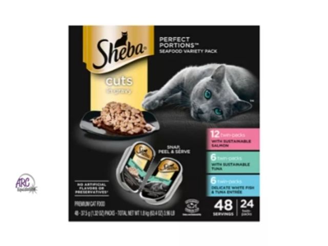 Lot 56-503624 - NEW-Sheba® Perfect Portions Adult Wet Cat Food - Cuts in Gravy, Variety Pack, 24 CT, 63.4 OZ