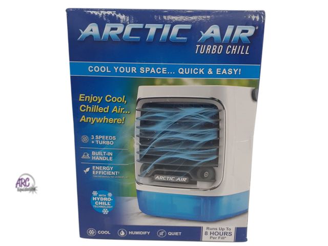 Lot 56-235764 - In Box Tested - Turbo Chill Desktop Evaporative Space Cooler with LED Nightlight