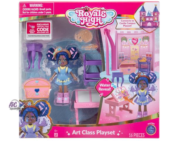 Lot 56-336532 - New, Art Class Playset - 1 Doll, 6 Accessories - 1 Surprise Water Reveal - Fits Inside Castle Playse...