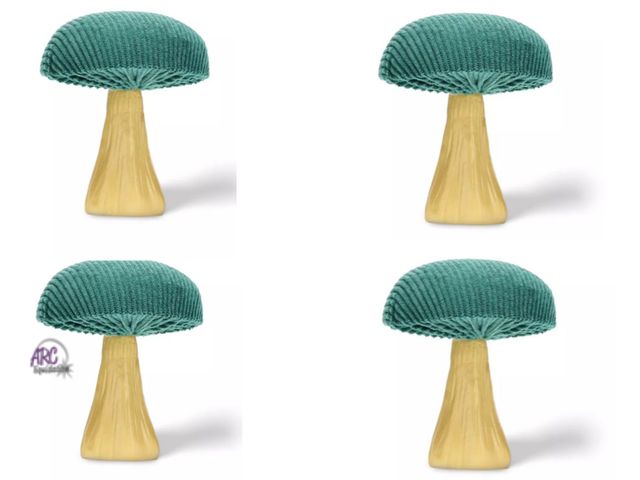 Lot 56-383012 - New,Lot of 4,Velvet Mushroom Figural Grass