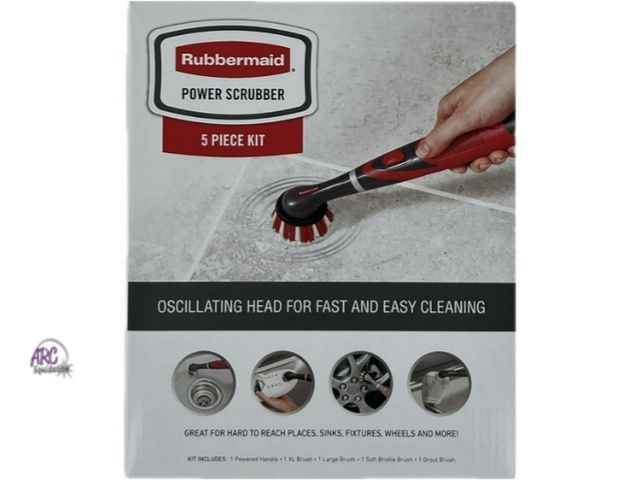 Lot 56-397914 - New, opened box,Rubbermaid Power Scrubber Battery Operated 5 Piece Kit